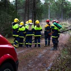 Young firefighters training
